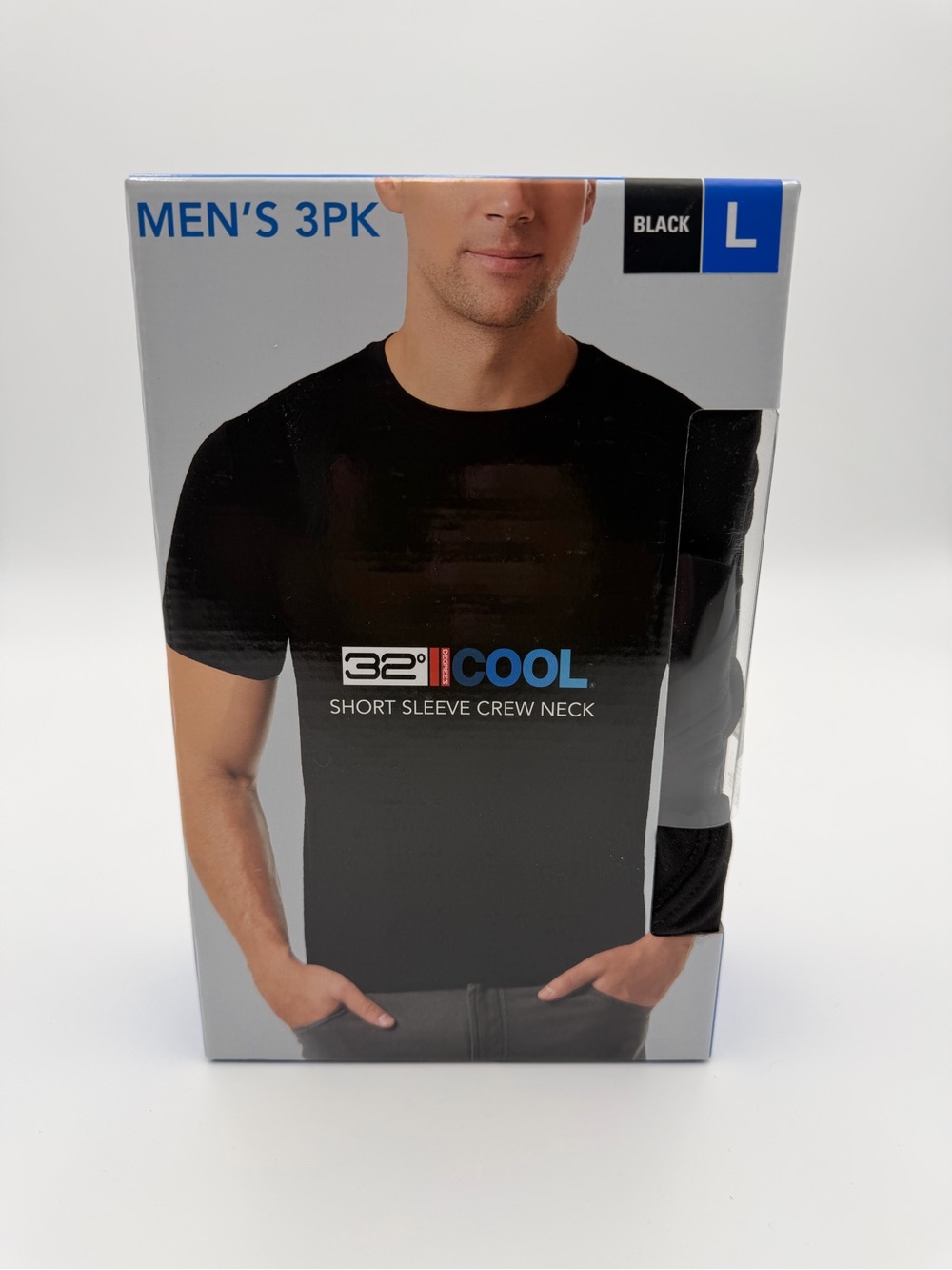 32 Degrees Short Sleeve Crew Neck T-Shirt Black Medium & Large